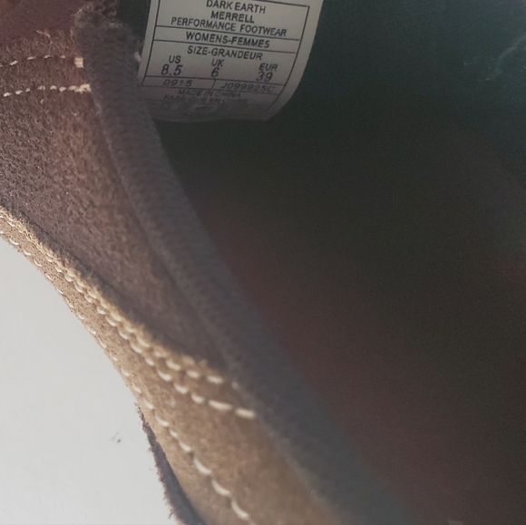 Merrell Brown Suede Leather Slip On Loafers Flats Size 8.5 - Picture 6 of 8